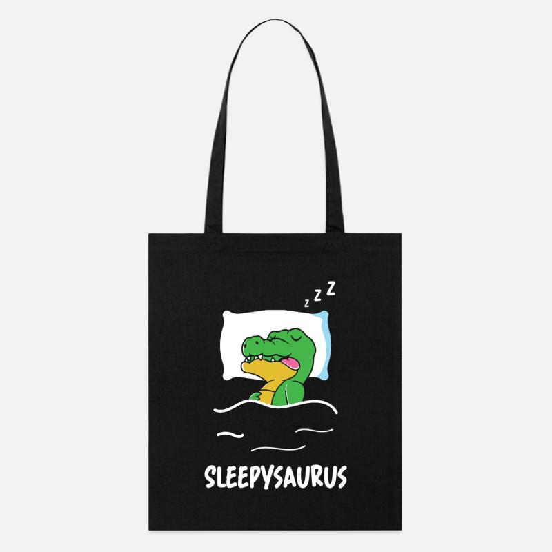 Sleepysaurus Dino endormi Drôle de crèche Dinosaure - Tote bag bio Stanley/Stella - noir