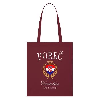 Poreč Kroatien Wappen Krone – Reise Souvenir - Stanley/Stella Bio-Stoffbeutel - Burgunderrot - Vorne