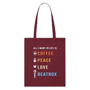 Boîte à rythmes - Tote bag bio Stanley/Stella - bordeaux - Devant
