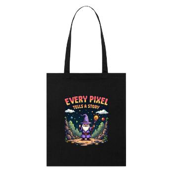 Every Pixel Tells a Story - Retro Gaming - Stanley/Stella Bio-Stoffbeutel - Schwarz - Vorne