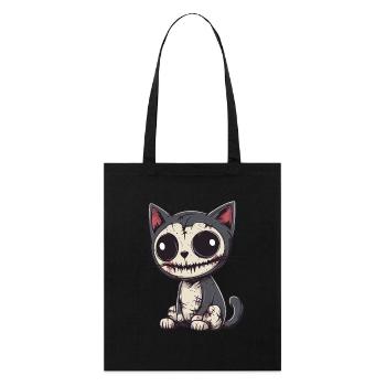 Chat Halloween Drôle Zombie - Tote bag bio Stanley/Stella - noir - Devant