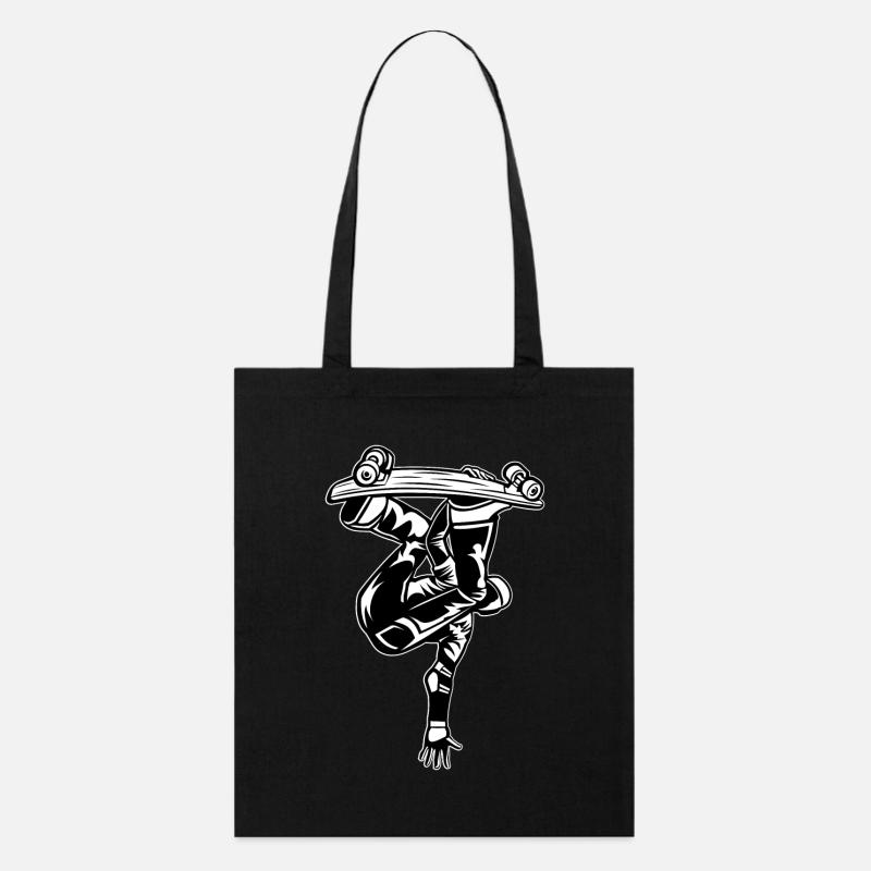 Skater / skateboarder 03_black blanc - Tote bag bio Stanley/Stella - noir
