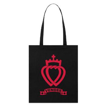 coeurs vendéen - Tote bag bio Stanley/Stella - noir - Devant