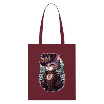 Chat Steampunk victorien - Tote bag bio Stanley/Stella - bordeaux - Devant