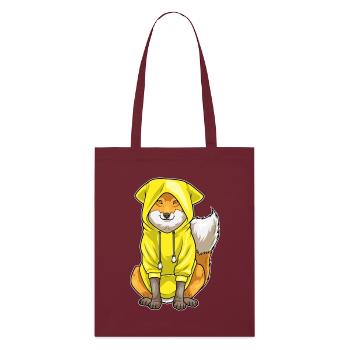 Fox Winter Pullover Hoodie - Stanley/Stella Organic Tote Bag - burgundy - Front