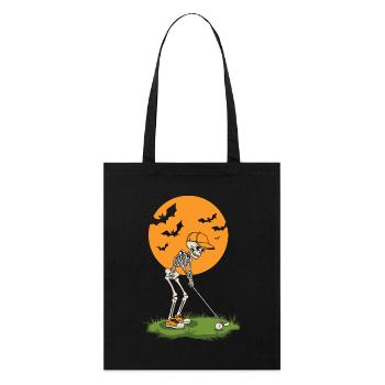 Moonlit Skeleton Golf - Stanley/Stella Organic Tote Bag - black - Front