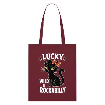 Rockabilly Black Cat Happy Wild Gift - Tote bag bio Stanley/Stella - bordeaux - Devant