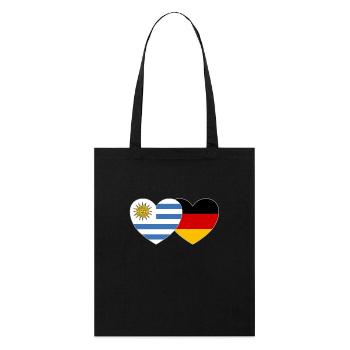 Uruguay Deutschland Flagge Herz - Stanley/Stella Bio-Stoffbeutel - Schwarz - Vorne