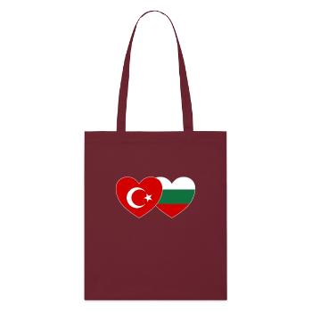 Türkei Bulgarien Flagge Herz - Stanley/Stella Bio-Stoffbeutel - Burgunderrot - Vorne