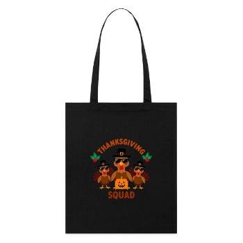 Thanksgiving Squad - Stanley/Stella Organic Tote Bag - black - Front