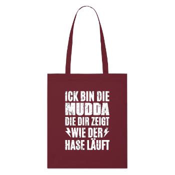 Ick Bin Die Mudda - Stanley/Stella Bio-Stoffbeutel - Burgunderrot - Vorne