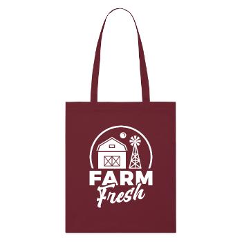 Farm Sweet Farm Geschenk Spruch Bauer Landleben - Stanley/Stella Bio-Stoffbeutel - Burgunderrot - Vorne