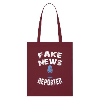 fake news reporter, fausse nouvelle chemise - Tote bag bio Stanley/Stella - bordeaux - Devant