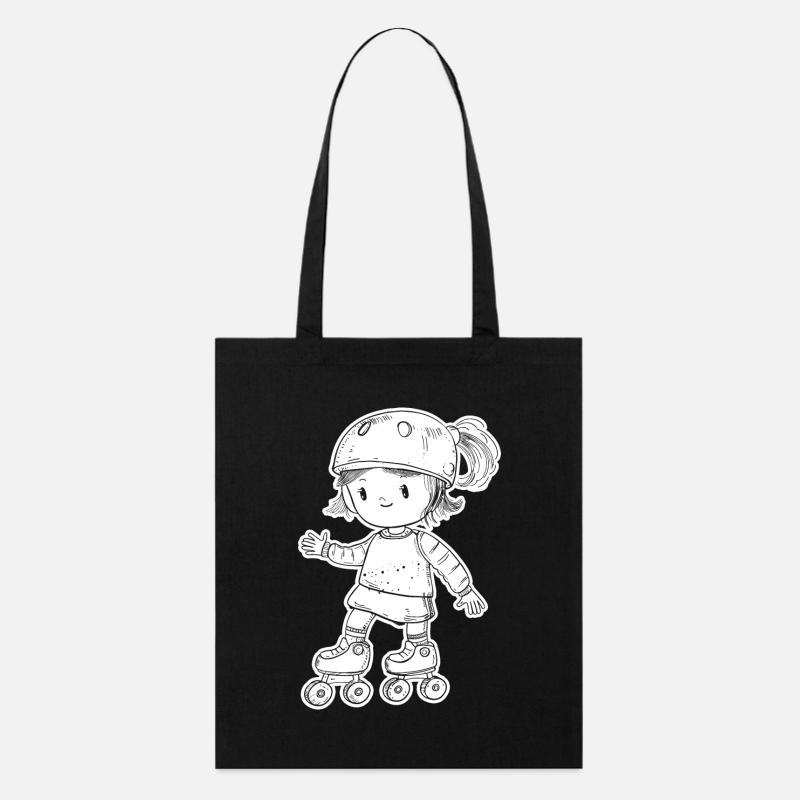 Rollschuhfahrerin - Stanley/Stella Bio-Stoffbeutel - Schwarz
