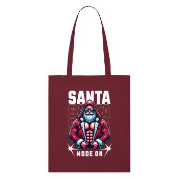 Santa Mode On - Stanley/Stella Organic Tote Bag - burgundy - Front