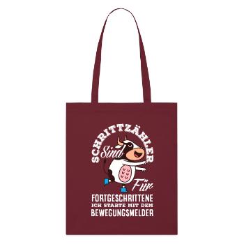 Podomètre? J’utilise le détecteur de mouvement - Tote bag bio Stanley/Stella - bordeaux - Devant
