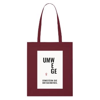 Detours expand local knowledge - Stanley/Stella Organic Tote Bag - burgundy - Front