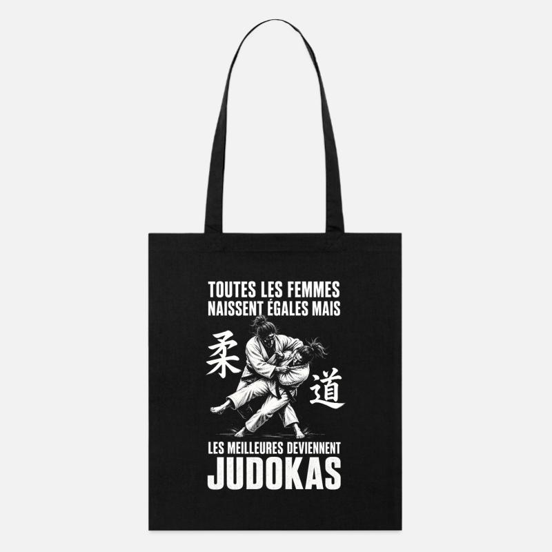 femmes sont égales,meilleures deviennent judokas - Stanley/Stella Bio-Stoffbeutel - Schwarz