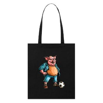 Cochon de football - Tote bag bio Stanley/Stella - noir - Devant