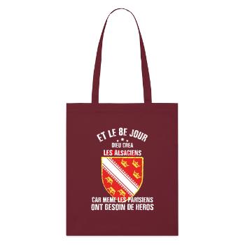 le 8e jour les alsaciens - Tote bag bio Stanley/Stella - bordeaux - Devant