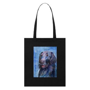 flatcoated retriever - aquarelle - Tote bag bio Stanley/Stella - noir - Devant