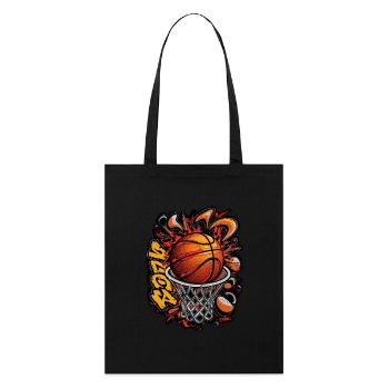 Graffiti de basket-ball dynamique - Tote bag bio Stanley/Stella - noir - Devant