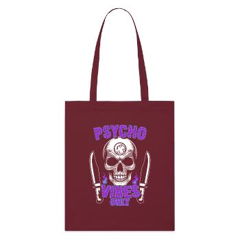Crâne Psycho Vibes - Tote bag bio Stanley/Stella - bordeaux - Devant