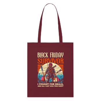 Black Friday Survivor Rétro Vintage Shopping - Tote bag bio Stanley/Stella - bordeaux - Devant