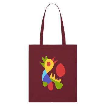 morning chicken bold abstract - Stanley/Stella Organic Tote Bag - burgundy - Front