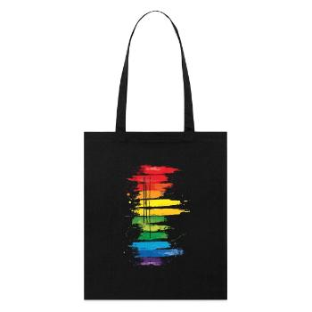 Dezentes und cooles Regenbogen-Design mit tropfender Pride-Flagge - Stanley/Stella Bio-Stoffbeutel - Schwarz - Vorne