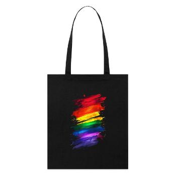 Abstraktes Rainbow Pride Design - Lebendige Kunst - Stanley/Stella Bio-Stoffbeutel - Schwarz - Vorne