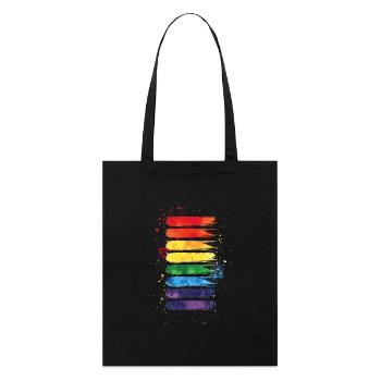 Subtle and Cool Dripping Pride Flag Rainbow Design - Stanley/Stella Organic Tote Bag - black - Front