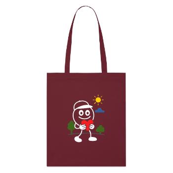 Ribbo avec cœur – offrez de la chaleur et de la joie en cadeau - Tote bag bio Stanley/Stella - bordeaux - Devant