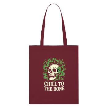 Chill to the Bone – Relaxed Skull - Stanley/Stella Organic Tote Bag - burgundy - Front