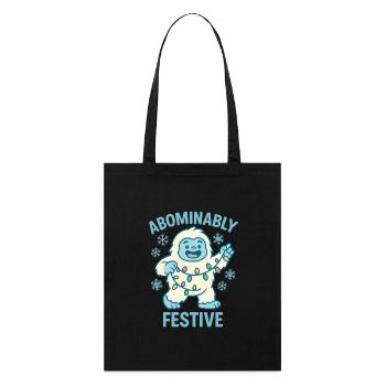 Abominablement festif – Noël Yéti - Tote bag bio Stanley/Stella - noir - Devant