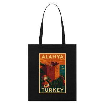 Alanya Turkey – Retro Travel Poster Poster - Stanley/Stella Organic Tote Bag - black - Front