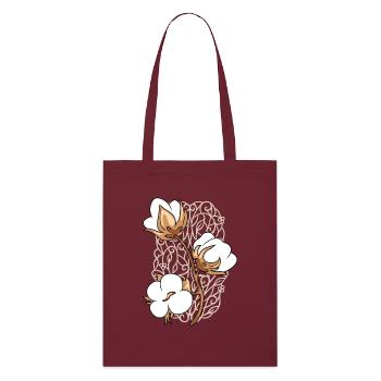 Ornamental element with blooming cotton twig - Stanley/Stella Organic Tote Bag - burgundy - Front