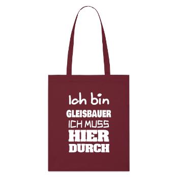 Gleisbauer als Beruf - Stanley/Stella Bio-Stoffbeutel - Burgunderrot - Vorne