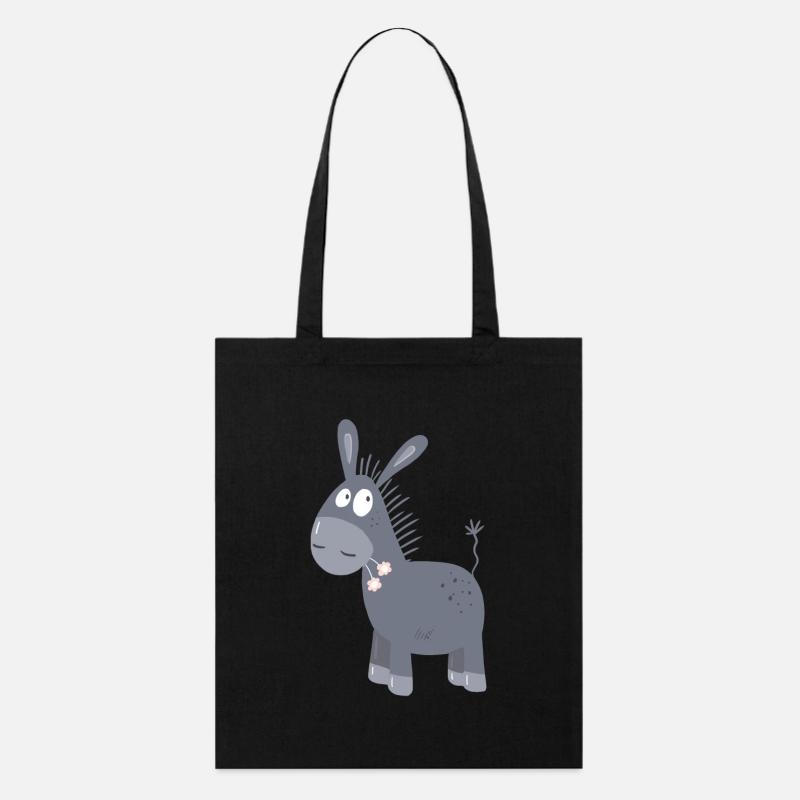Petit âne avec des fleurs I Muli Mule Comic - Tote bag bio Stanley/Stella - noir