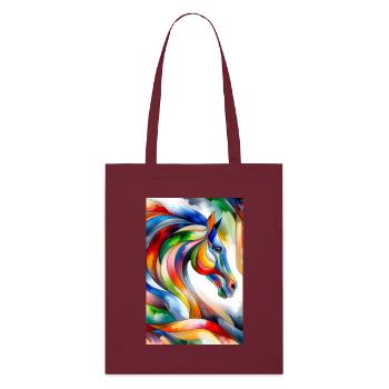Cheval abstrait - Tote bag bio Stanley/Stella - bordeaux - Devant