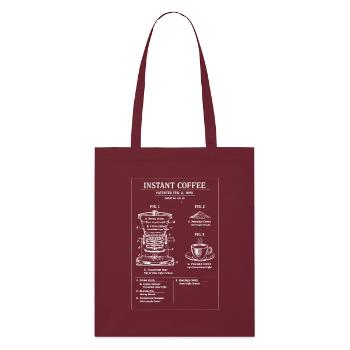 Instantkaffee-Blaupausen-Illustration - Stanley/Stella Bio-Stoffbeutel - Burgunderrot - Vorne