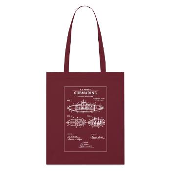 Impression de brevets sous-marins - Tote bag bio Stanley/Stella - bordeaux - Devant