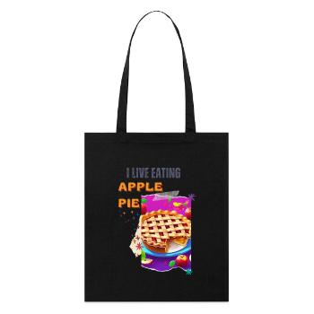 Je vis et je mange de la tarte aux pommes - Tote bag bio Stanley/Stella - noir - Devant