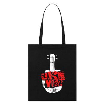UKE YOU! Punk lebt, auch mit Ukulele! - Stanley/Stella Bio-Stoffbeutel - Schwarz - Vorne