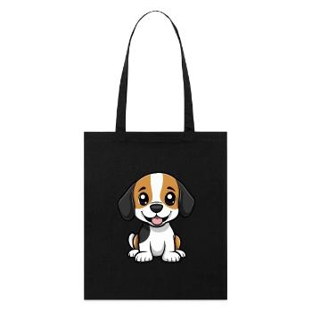 Beagle Chien Mignon - Tote bag bio Stanley/Stella - noir - Devant