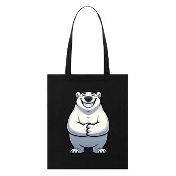 Ours polaire satisfait bande dessinée pôle Nord fierté cool - Tote bag bio Stanley/Stella - noir - Devant
