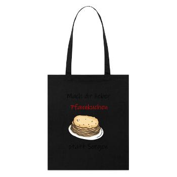 Pfannkuchen statt sorgen - Stanley/Stella Bio-Stoffbeutel - Schwarz - Vorne