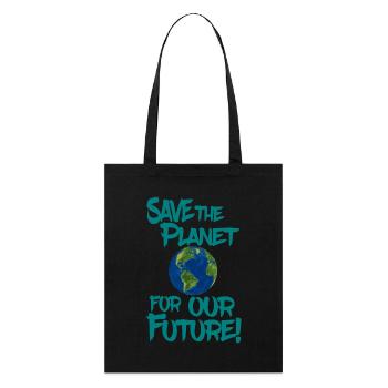 Save the planet for our future! - Stanley/Stella Bio-Stoffbeutel - Schwarz - Vorne