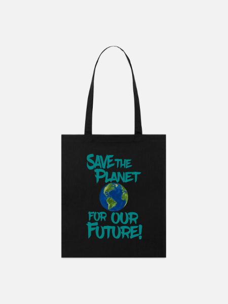 Save the planet for our future! - Stanley/Stella Organic Tote Bag - black