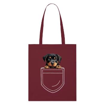 Hund Rottweiler - Stanley/Stella Bio-Stoffbeutel - Burgunderrot - Vorne